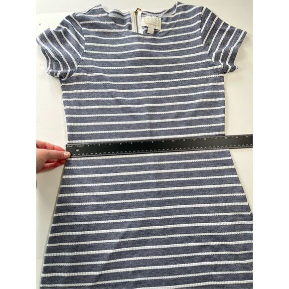 Sail To Sable Short Sleeve Cotton Knit Dress Blue w Rope Like Stripes Size Small - Picture 6 of 8